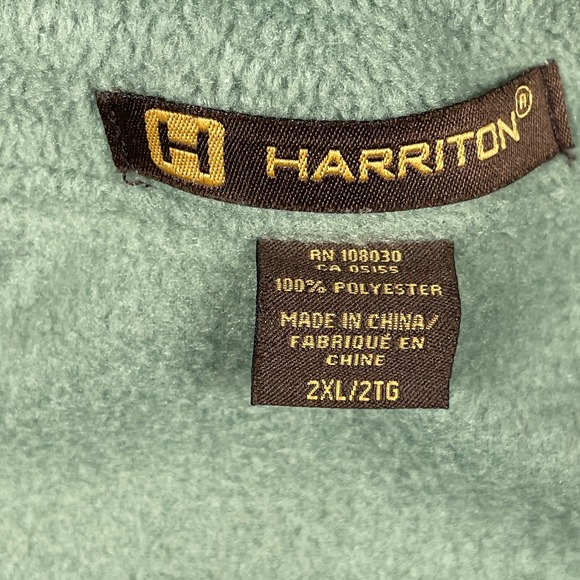 Harriton US Army Veteran Fleece Jacket Full Zip Green Mens 2XL - Picture 5 of 10